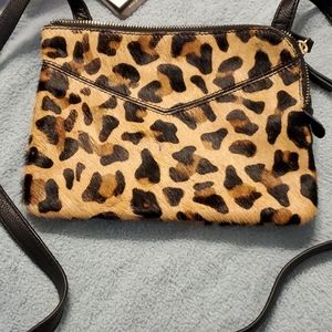 Monoprix Premium Leopard Fur Crossbody